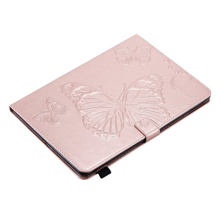 For iPad 10.2 / Pro 10.5 / Air 2019 Pressed Printing Butterfly Pattern Horizontal Flip PU Leather Case with Holder & Card Slots & Wallet & Pen Slot(Rose Gold)-garmade.com