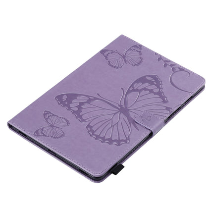 For Galaxy Tab S5e Pressed Printing Butterfly Pattern Horizontal Flip PU Leather Case with Holder & Card Slots & Wallet & Pen Slot(Purple)-garmade.com