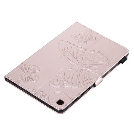 For Galaxy Tab S5e Pressed Printing Butterfly Pattern Horizontal Flip PU Leather Case with Holder & Card Slots & Wallet & Pen Slot(Rose Gold)-garmade.com