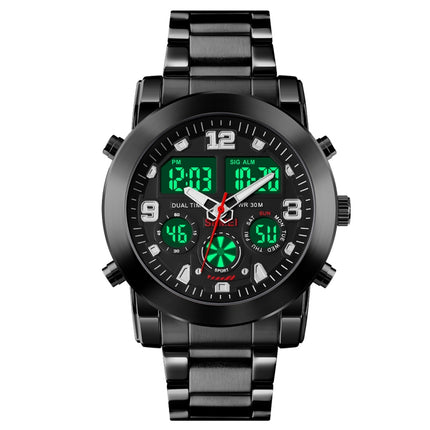 SKMEI 1642 Three-time Display Luminous Electronic Watch, Support Alarm Clock(Black)-garmade.com