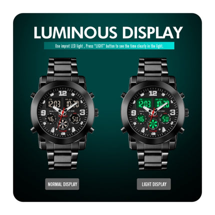 SKMEI 1642 Three-time Display Luminous Electronic Watch, Support Alarm Clock(Silver)-garmade.com