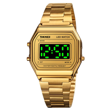 SKMEI 1646 LED Digital Display Luminous Electronic Watch(Gold)-garmade.com