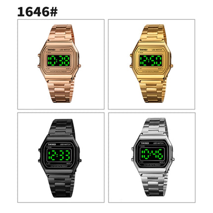 SKMEI 1646 LED Digital Display Luminous Electronic Watch(Silver)-garmade.com