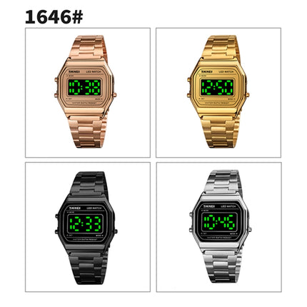 SKMEI 1646 LED Digital Display Luminous Electronic Watch(Gold)-garmade.com