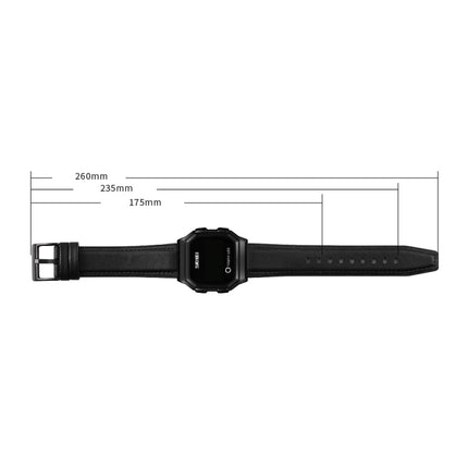 SKMEI 1650 Leather Strap Version LED Digital Display Electronic Watch with Touch Luminous Button(Gold)-garmade.com