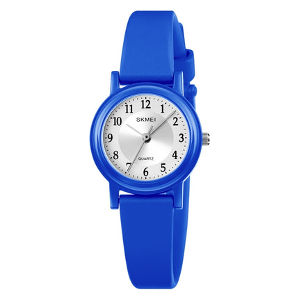 SKMEI 1659 Thin PU Leather Strap Small Dial Quartz Watch for Ladies(Blue)-garmade.com