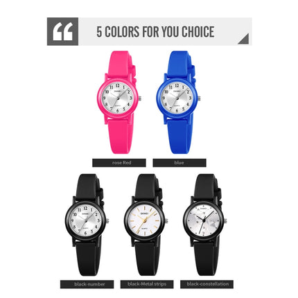 SKMEI 1659 Thin PU Leather Strap Small Dial Quartz Watch for Ladies(Rose Red)-garmade.com