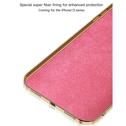 6D Electroplating Full Coverage Silicone Protective Case with Magnetic Ring Holder For iPhone 13 Pro Max(Light Pink)-garmade.com