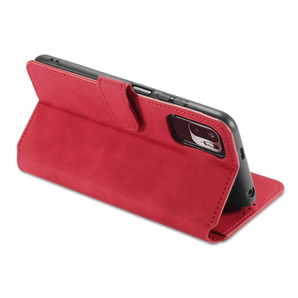 For Xiaomi Redmi Note 10 5G DG.MING Retro Oil Side Horizontal Flip Leather Case with Holder & Card Slots & Wallet(Red)-garmade.com