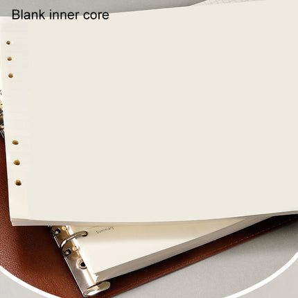 A4 Faux Leather Loose-leaf Grid Notebook, Style:Blank Inner Core(Brown)-garmade.com