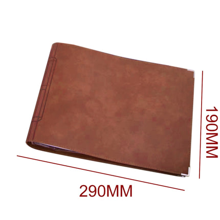 B5 Faux Leather Loose-leaf Grid Notebook, Style:Checkered Core(Brown)-garmade.com