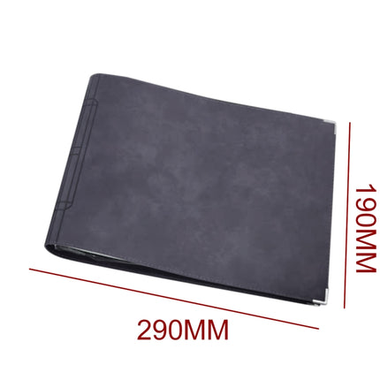 B5 Faux Leather Loose-leaf Grid Notebook, Style:Blank Inner Core(Black)-garmade.com