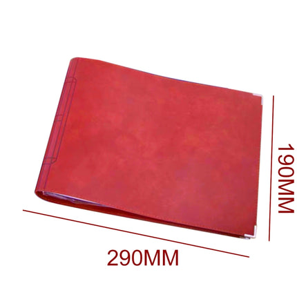 B5 Faux Leather Loose-leaf Grid Notebook, Style:Cornell Checkered Core(Red)-garmade.com
