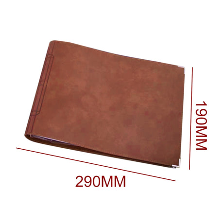 B5 Faux Leather Loose-leaf Grid Notebook, Style:Cornell Checkered Core(Brown)-garmade.com