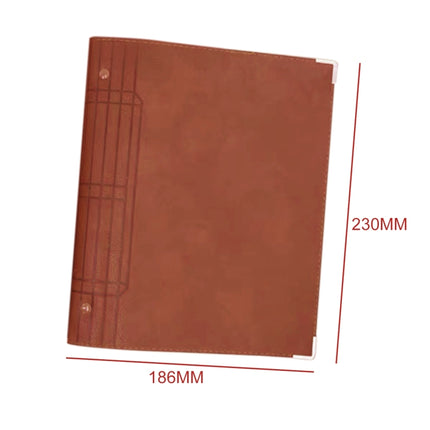 A5 Faux Leather Loose-leaf Grid Notebook, Style:Blank Inner Core(Brown)-garmade.com