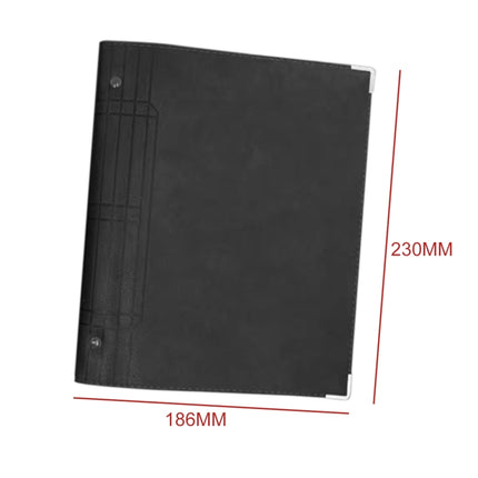 A5 Faux Leather Loose-leaf Grid Notebook, Style:Cornell Horizontal Wire Inner Core(Black)-garmade.com