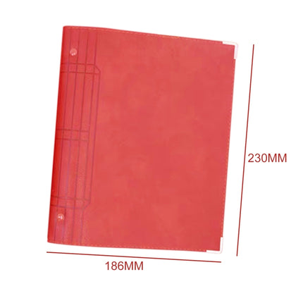 A5 Faux Leather Loose-leaf Grid Notebook, Style:Cornell Horizontal Wire Inner Core(Red)-garmade.com