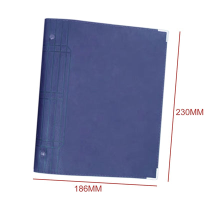 A5 Faux Leather Loose-leaf Grid Notebook, Style:Cornell Horizontal Wire Inner Core(Blue)-garmade.com