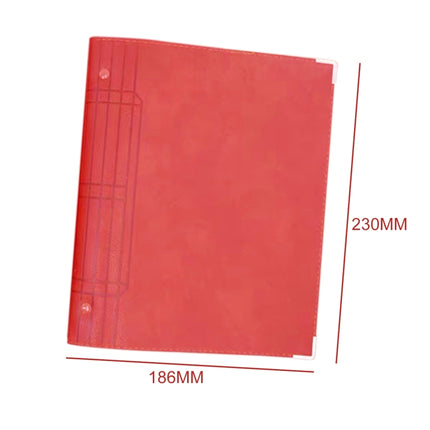 A5 Faux Leather Loose-leaf Grid Notebook, Style:Cornell Checkered Core(Red)-garmade.com