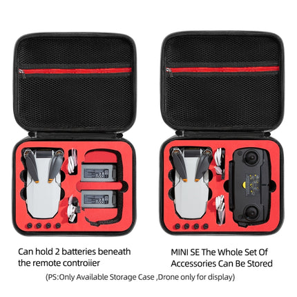 For DJI Mini SE Shockproof Carrying Hard Case Storage Bag, Size: 24 x 19 x 9cm(Grey + Red Liner)-garmade.com