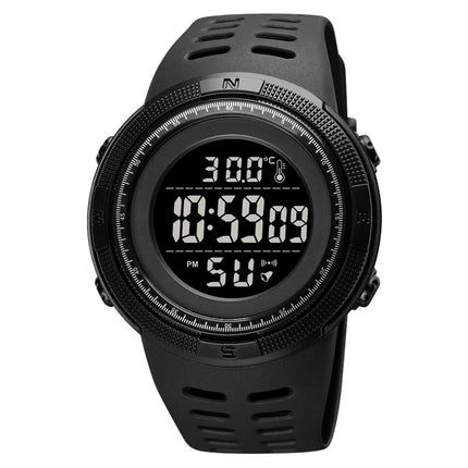 SKMEI 1681 Multifunctional LED Digital Display Luminous Electronic Watch, Support Body / Ambient Temperature Measurement(Black)-garmade.com