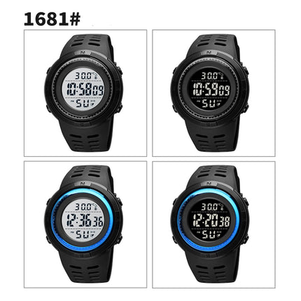 SKMEI 1681 Multifunctional LED Digital Display Luminous Electronic Watch, Support Body / Ambient Temperature Measurement(Black White)-garmade.com