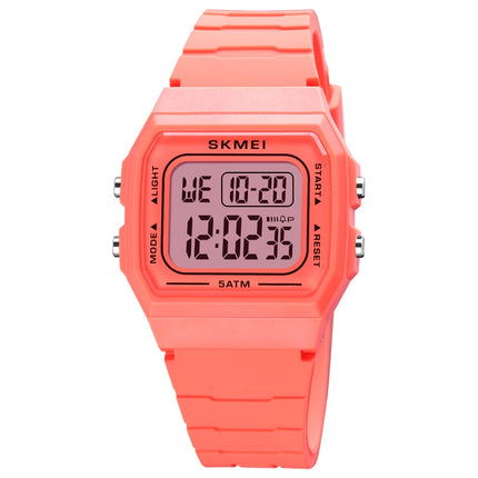 SKMEI 1683 Dual Time LED Digital Display Luminous Silicone Strap Electronic Watch(Orange)-garmade.com