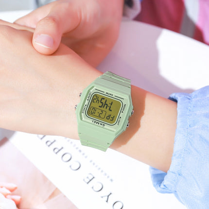 SKMEI 1683 Dual Time LED Digital Display Luminous Silicone Strap Electronic Watch(Light Green)-garmade.com