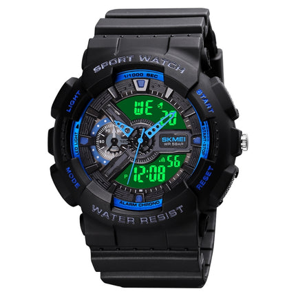 SKMEI 1688 LED Dual Time Digital Display + Pointer Luminous Sports Electronic Watch(Blue)-garmade.com