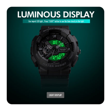 SKMEI 1688 LED Dual Time Digital Display + Pointer Luminous Sports Electronic Watch(Army Green)-garmade.com