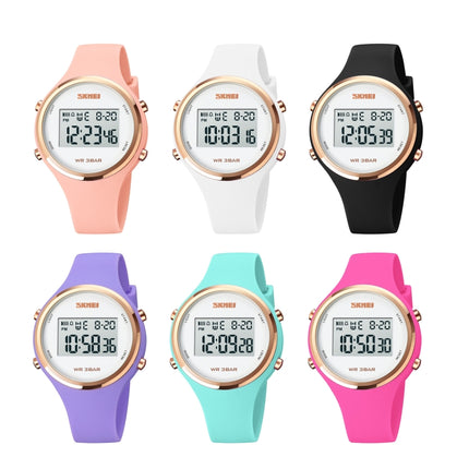 SKMEI 1720 Round Dial LED Digital Display Luminous Silicone Strap Electronic Watch(Pink)-garmade.com