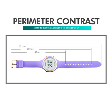 SKMEI 1720 Round Dial LED Digital Display Luminous Silicone Strap Electronic Watch(White)-garmade.com