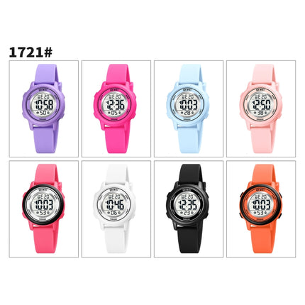 SKMEI 1721 Triplicate Round Dial LED Digital Display Luminous Silicone Strap Electronic Watch(Orange)-garmade.com