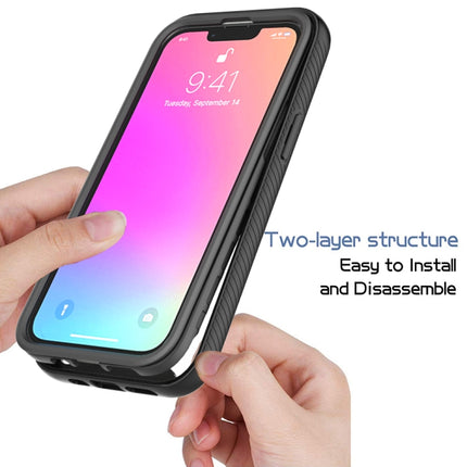 Starry Sky Solid Color Series Shockproof PC + TPU Protective Case For iPhone 13(Black)-garmade.com