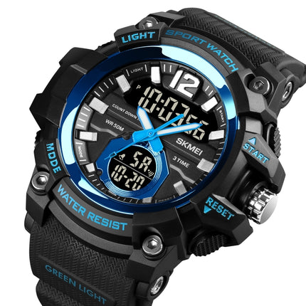 SKMEI 1725 Three Time LED Digital Display Timing Luminous Electronic Watch(Blue)-garmade.com
