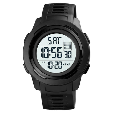 SKMEI 1731 Triplicate Round Dial LED Dual Time Digital Display Luminous Electronic Watch(Black and White)-garmade.com