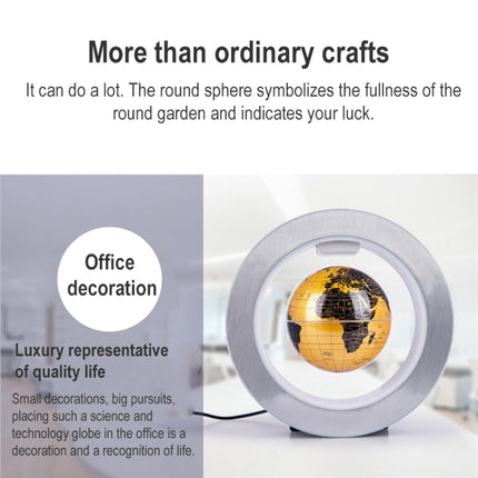 Living Room Desktop Decorations Magnetic Levitation Globe with LED Light, Plug Type:AU Plug(Gold Yellow)-garmade.com