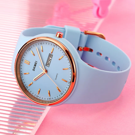 SKMEI 1747 Simple Bar scale Dial Silicone Strap Quartz Watch for Ladies(Pink)-garmade.com