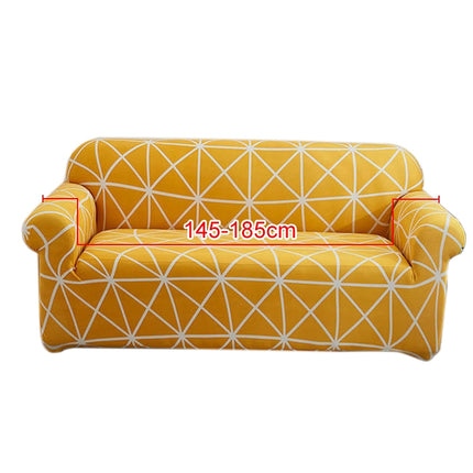 Double Seat Living Room Four Seasons Elastic Full Coverage Non-slip Sofa Cover, Size: 145 x 185cm(Yellow)-garmade.com