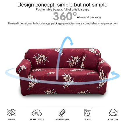 Double Seat Living Room Four Seasons Elastic Full Coverage Non-slip Sofa Cover, Size: 145 x 185cm(Chinami)-garmade.com