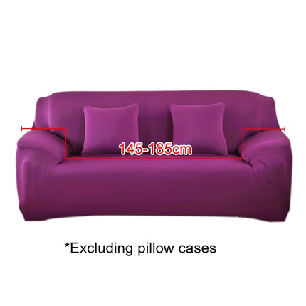 Four Seasons Solid Color Elastic Full Coverage Non-slip Sofa Cover(Red Purple)-garmade.com