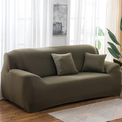 Four Seasons Solid Color Elastic Full Coverage Non-slip Sofa Cover(Army Green)-garmade.com