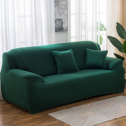 Four Seasons Solid Color Elastic Full Coverage Non-slip Sofa Cover(Dark Green)-garmade.com