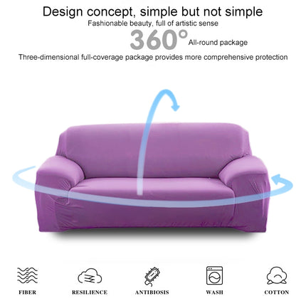 Four Seasons Solid Color Elastic Full Coverage Non-slip Sofa Cover(Light Purple)-garmade.com