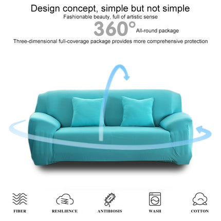 Four Seasons Solid Color Elastic Full Coverage Non-slip Sofa Cover(Sky Blue)-garmade.com