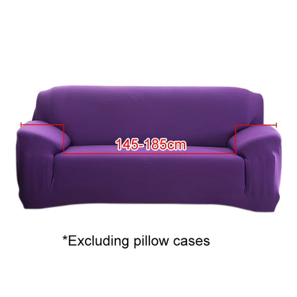 Four Seasons Solid Color Elastic Full Coverage Non-slip Sofa Cover(Purple)-garmade.com