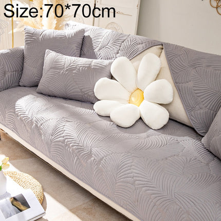 Four Seasons Universal Simple Modern Non-slip Full Coverage Sofa Cover, Size:70x70cm(Banana Leaf Grey)-garmade.com