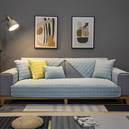 Four Seasons Universal Simple Modern Non-slip Full Coverage Sofa Cover, Size:70x90cm(Houndstooth Blue)-garmade.com