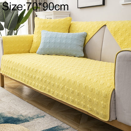 Four Seasons Universal Simple Modern Non-slip Full Coverage Sofa Cover, Size:70x90cm(Houndstooth Yellow)-garmade.com