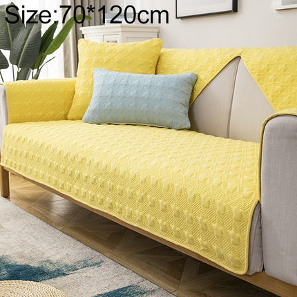 Four Seasons Universal Simple Modern Non-slip Full Coverage Sofa Cover, Size:70x120cm(Houndstooth Yellow)-garmade.com